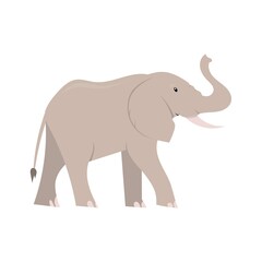 cartoon flat elephant illustration isolated on white