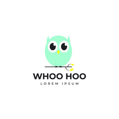 Cute owl logo design template