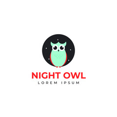 Night owl logo design template