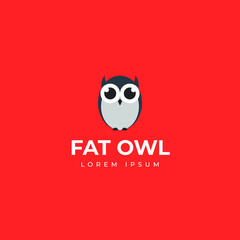 Fat owl logo design template