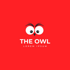 Owl eyes logo design template