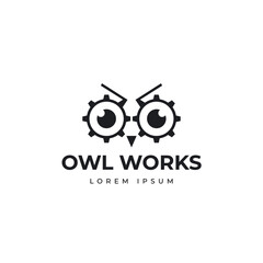Owl work logo design template