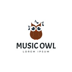 Owl music logo design template