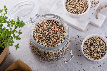 Red, white and brown quinoa.