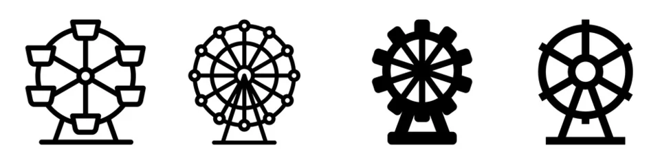 Deurstickers Ferris wheel icon vector set. Attraction illustration sign collection. carnival symbol. © Denys
