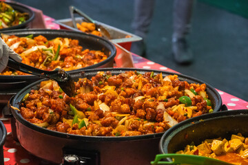 Chinese cuisine on display at Brick Lane Market in London