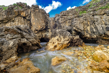 Natural Monument Complejo de Cobijeru, Beach of Cobijeru, Beach of Las Acacias, Llanes, Asturias, Spain, Europe