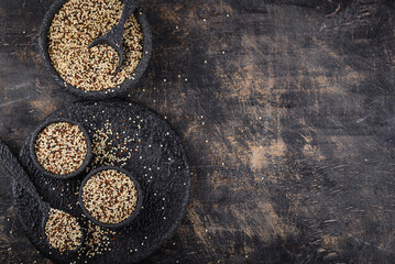 Red, white and brown quinoa.