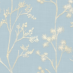 classic, nostalgic botanical seamless repeat pattern designs that would be perfect for home decor, upholstery, wallpaper or apparel.	
