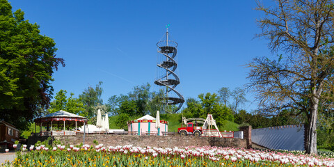 Tower in Killesberg park panorama Stuttgart, Germany