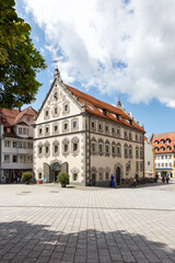Historical building in Ravensburg old town portrait format in Germany