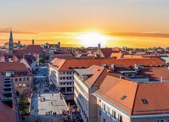 Sunset over the Franconian city of Nuremberg