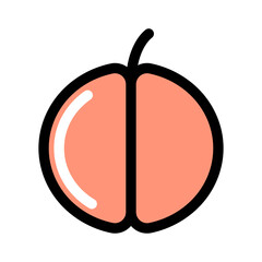Isolated Peach Icons EPS 10 Free Vector Graphic