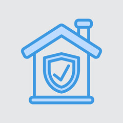 Obraz premium Home security icon in blue style about smart home, use for website mobile app presentation