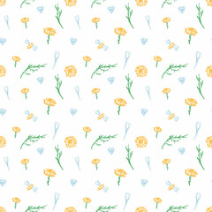 Trendy Seamless Floral Pattern in Vector