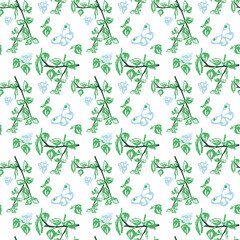 Fototapeta premium Trendy Seamless Floral Pattern in Vector
