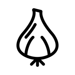 Isolated Onion Line Icons EPS 10 Free Vector Graphic