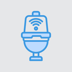 Smart toilet icon in blue style about smart home, use for website mobile app presentation