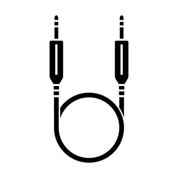 black audio cable with two jacks clip art preview