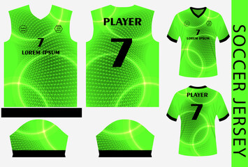 soccer jersey design template with pattern and mockup