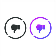 Dislike, unlike icon button, in solid and gradient color