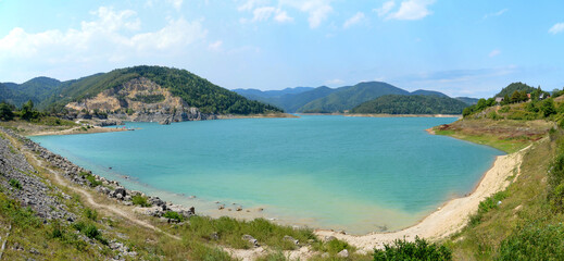 Beatiful Zaovine lake in national park Tara, Serbia
