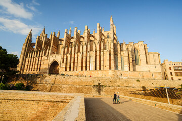 Fototapeta na wymiar Catedral de Mallorca , siglo XIII, Monumento Histórico-artístico, Palma, mallorca, islas baleares, españa, europa