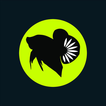 silhouette of a betta fish logo