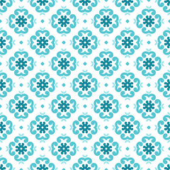 Turquoise and white luxury vector seamless pattern. Ornament, Traditional, Ethnic, Arabic, Turkish, Indian motifs. Great for fabric and textile, wallpaper, packaging design or any desired idea. 