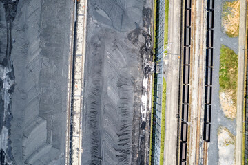 Coal transport train and coal yard
