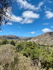 Dry landscape with blue sky and clouds, Gran Canaria south