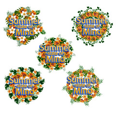 Watercolor hello summer illustration, perfect to use on the web or in print