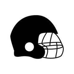Black solid icon for Football helmet