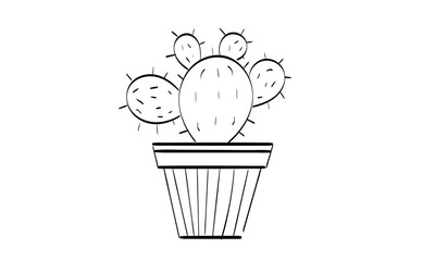 Cute Cactus sketch vector hand drawn illustration for print or use as poster, card or T shirt