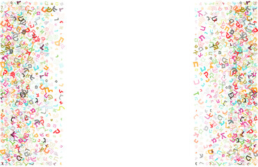 Colorful vector design made from Hebrew letters, scripts, or characters. Hebrew is used in Israel as the official language.