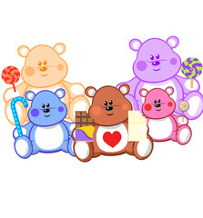 teddy bears and flowers