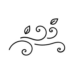 Black line icon for Wind