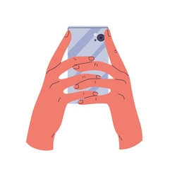 Smartphone in hand. Vector illustration.