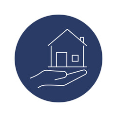 home on hand icon vector