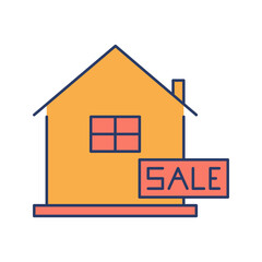 Modern home buying and sell icon