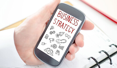 Business strategy concept on a smartphone