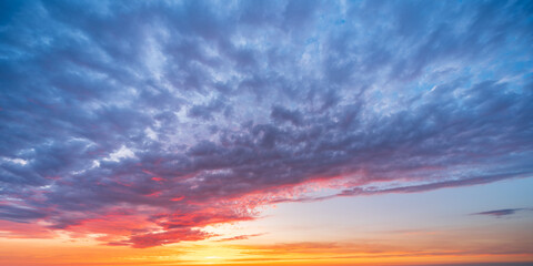 Naklejka na ściany i meble Beautiful Sky with clouds at sunset