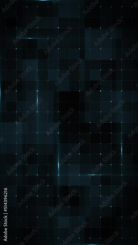 Poster abstract digital data technology grid fx background loop/ 4k animation of a vertical abstract backgr