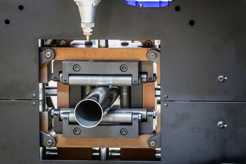 software-controlled machine for laser cutting of metal stainless pipes
