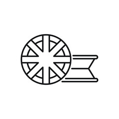 Alloy wheel line icon. Lying, standing car rim.illustrations to indicate product categories in the online auto parts store. Car repair.