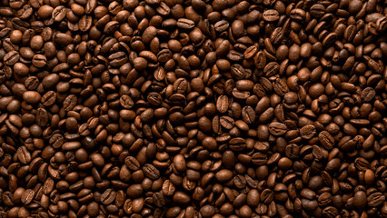 coffee bean texture, background, flat lay