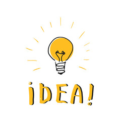 Idea and a light bulb creative concept. Vector illustration