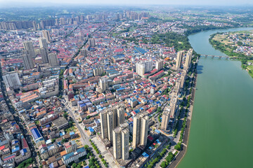 Dense buildings in You County, Zhuzhou City, Hunan Province, China