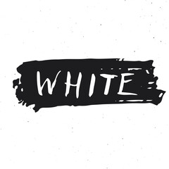 White lettering word, textured calligraphic sign. Vector illustration