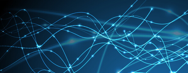 Neural network concept. Connected cells with links. High technology process. Abstract background